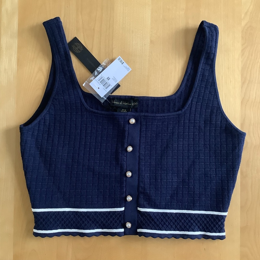 New House Of Harlow 1960 Compression Sculpt Knit  Crop Tank